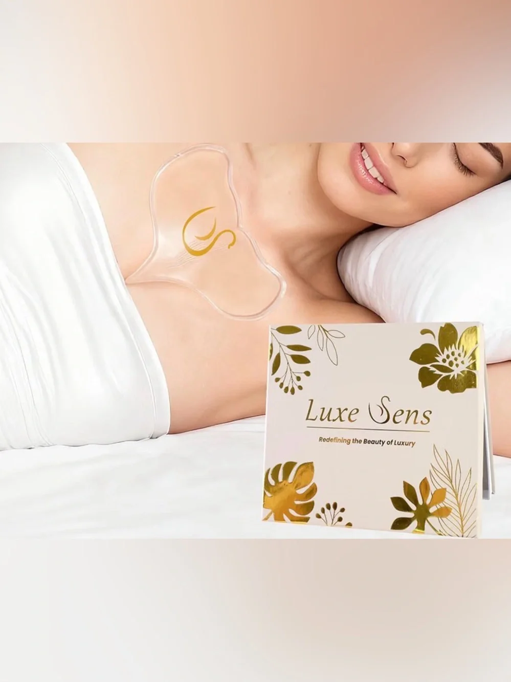 🆕 Luxe Sens Chest Wrinkle Patch Reusable Silicone Smoothing Pad (w/Vitamin C)